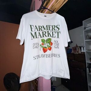 White Farmers Market Graphic T-Shirt
